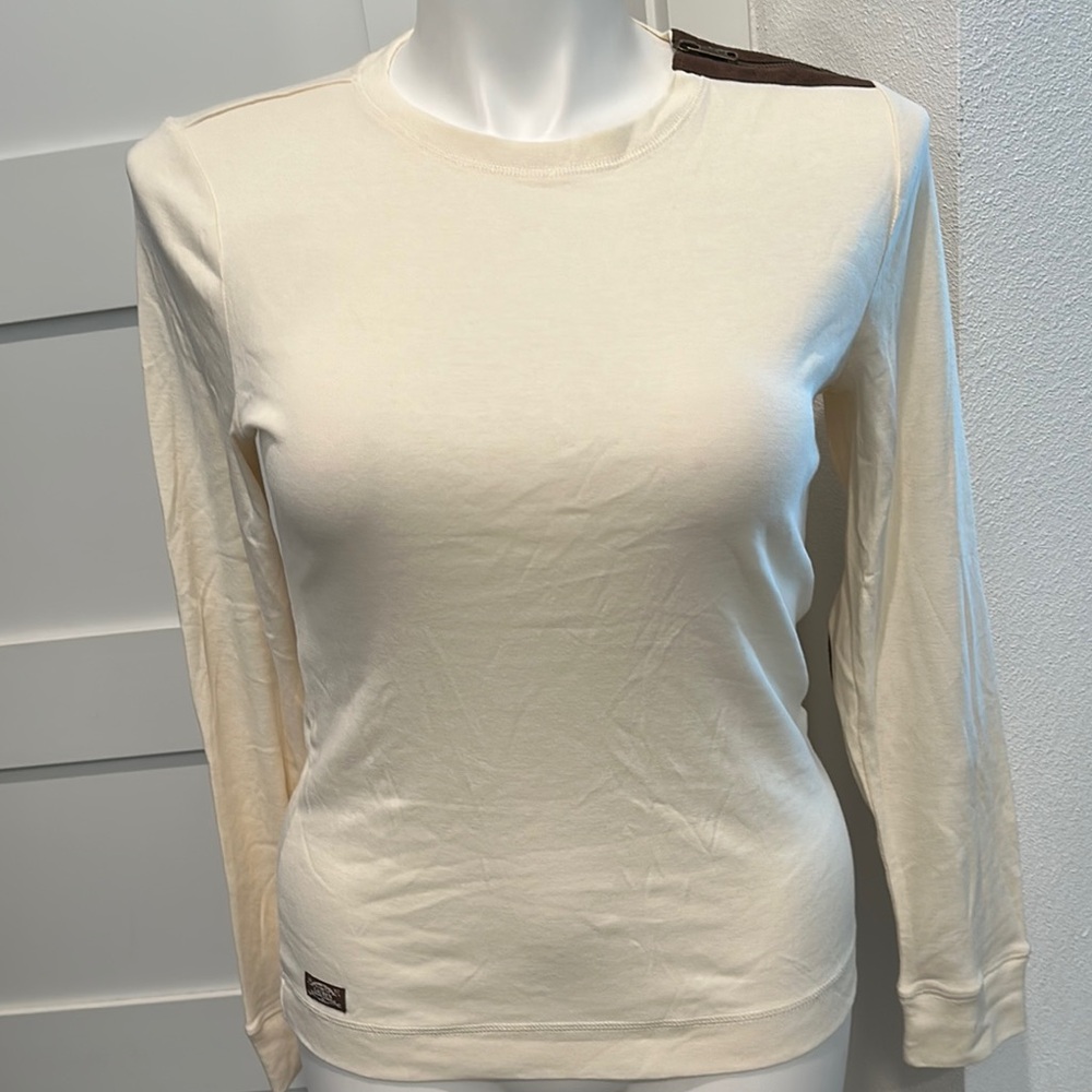 Lauren Ralph Lauren Cream Long Sleeve Tee SIZE L